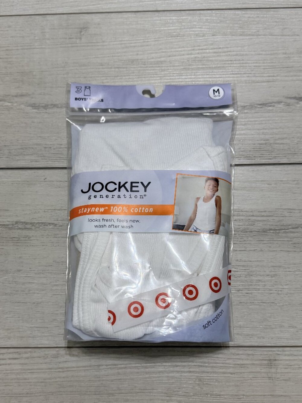 Jockey Generation Boys Tank Tops Staynew Ribbed 3 Pack White Medium 10-12 NEW